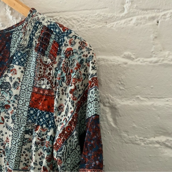 Mossimo Boho Patchwork Romper Hippie Festival Beach Cottage Fairy Size Small 90s - Picture 5 of 15